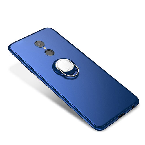Ultra-thin Silicone Gel Soft Case Cover with Finger Ring Stand for Xiaomi Redmi 5 Blue