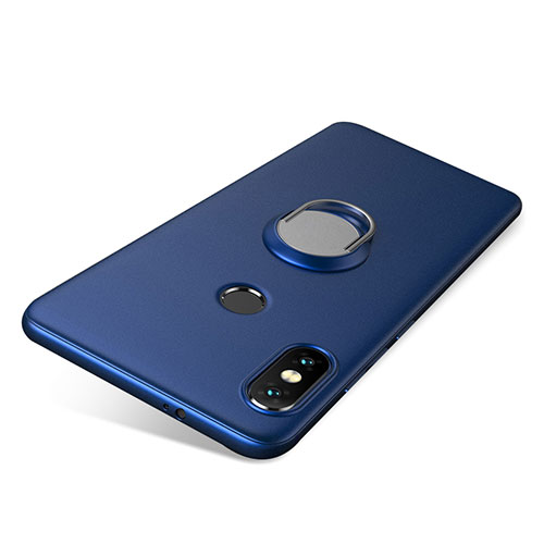 Ultra-thin Silicone Gel Soft Case Cover with Finger Ring Stand for Xiaomi Redmi Note 5 AI Dual Camera Blue