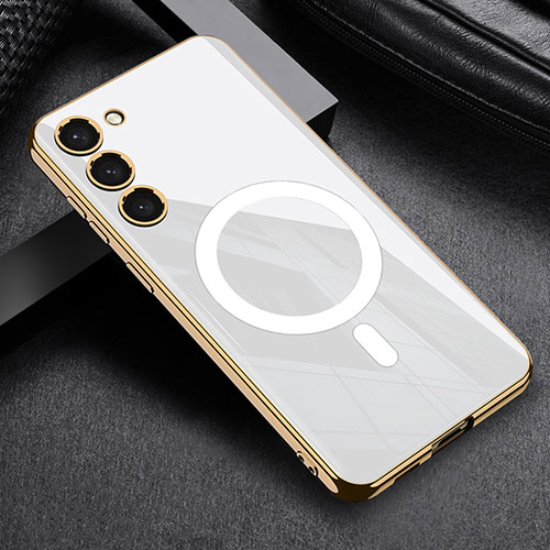 Ultra-thin Silicone Gel Soft Case Cover with Mag-Safe Magnetic AC1 for Samsung Galaxy S22 5G White