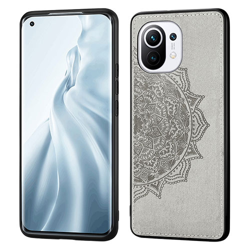 Ultra-thin Silicone Gel Soft Case Cover with Magnetic A07 for Xiaomi Mi 11 5G Gray