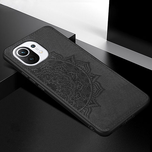 Ultra-thin Silicone Gel Soft Case Cover with Magnetic A08 for Xiaomi Mi 11 5G Black