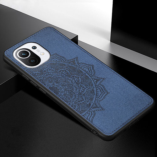Ultra-thin Silicone Gel Soft Case Cover with Magnetic A08 for Xiaomi Mi 11 5G Blue