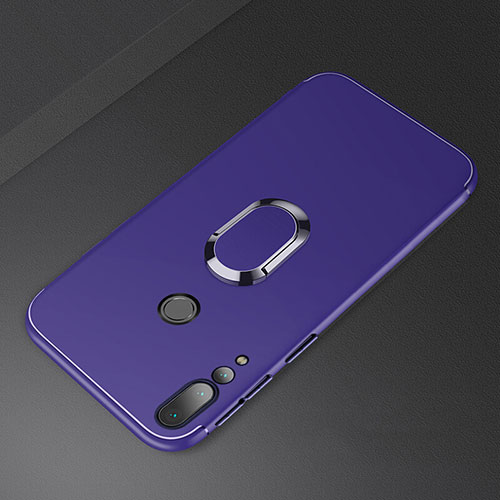 Ultra-thin Silicone Gel Soft Case Cover with Magnetic Finger Ring Stand A01 for Huawei Nova 4 Blue