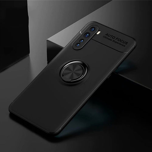 Ultra-thin Silicone Gel Soft Case Cover with Magnetic Finger Ring Stand for OnePlus Nord Black