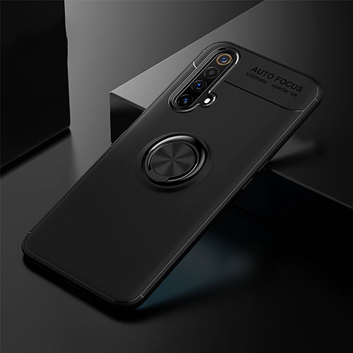 Ultra-thin Silicone Gel Soft Case Cover with Magnetic Finger Ring Stand for Realme X3 Black