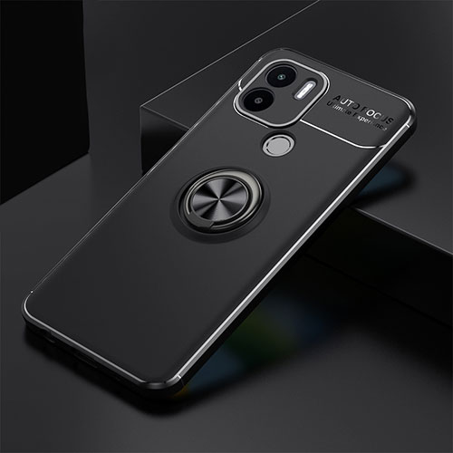Ultra-thin Silicone Gel Soft Case Cover with Magnetic Finger Ring Stand SD1 for Xiaomi Redmi A1 Plus Black