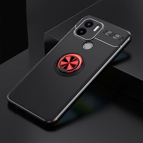 Ultra-thin Silicone Gel Soft Case Cover with Magnetic Finger Ring Stand SD1 for Xiaomi Redmi A1 Plus Red and Black