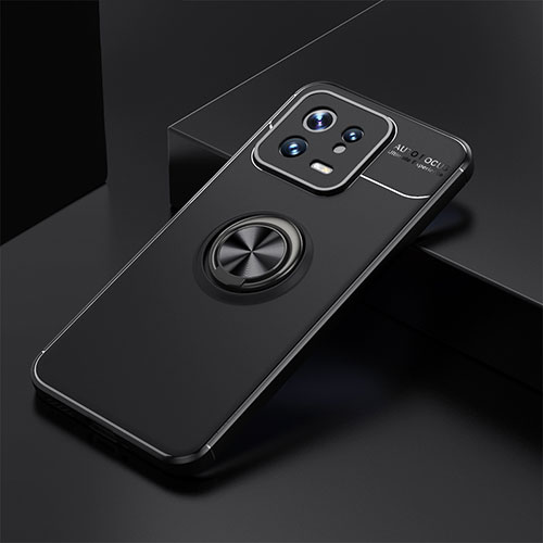 Ultra-thin Silicone Gel Soft Case Cover with Magnetic Finger Ring Stand SD2 for Xiaomi Mi 13 5G Black