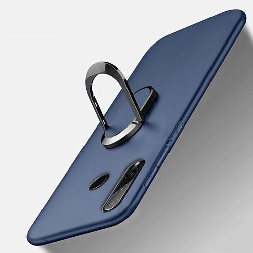 Ultra-thin Silicone Gel Soft Case Cover with Magnetic Finger Ring Stand T01 for Huawei Honor 20E Blue