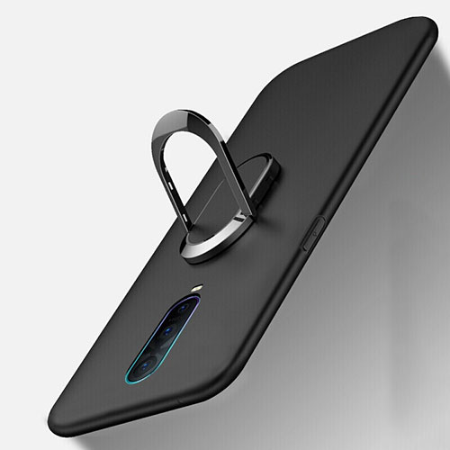 Ultra-thin Silicone Gel Soft Case Cover with Magnetic Finger Ring Stand T04 for Oppo RX17 Pro Black