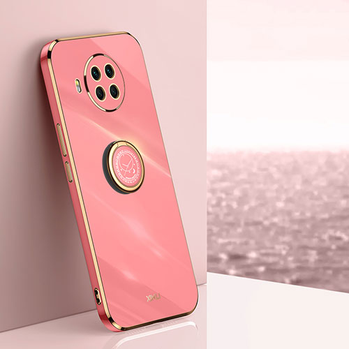 Ultra-thin Silicone Gel Soft Case Cover with Magnetic Finger Ring Stand XL1 for Xiaomi Mi 10T Lite 5G Hot Pink