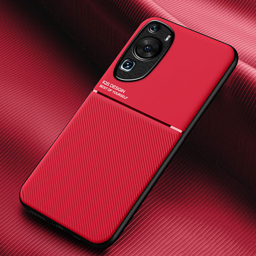 Ultra-thin Silicone Gel Soft Case Cover with Magnetic for Huawei P60 Art Red