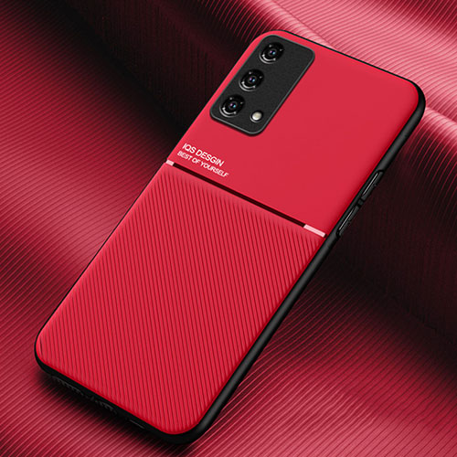 Ultra-thin Silicone Gel Soft Case Cover with Magnetic for Oppo A95 4G Red