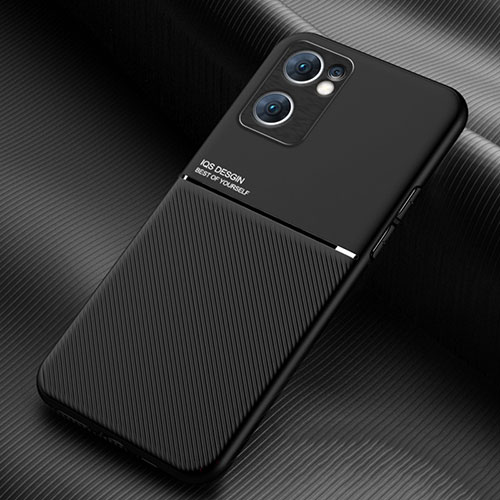 Ultra-thin Silicone Gel Soft Case Cover with Magnetic for Oppo Reno7 SE 5G Black