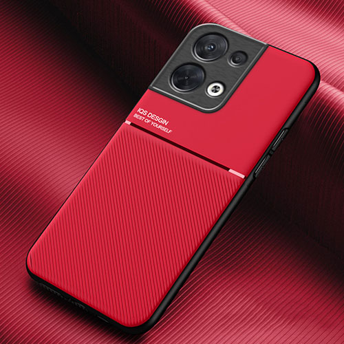 Ultra-thin Silicone Gel Soft Case Cover with Magnetic for Oppo Reno8 5G Red