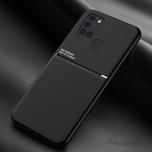 Ultra-thin Silicone Gel Soft Case Cover with Magnetic for Samsung Galaxy A21s Black