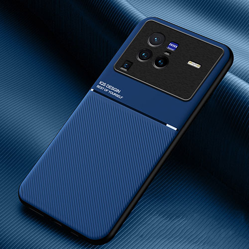 Ultra-thin Silicone Gel Soft Case Cover with Magnetic for Vivo X80 Pro 5G Blue