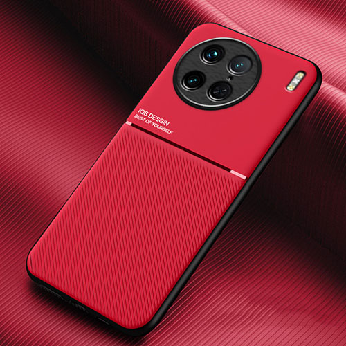 Ultra-thin Silicone Gel Soft Case Cover with Magnetic for Vivo X90 Pro 5G Red