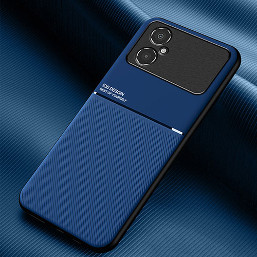 Ultra-thin Silicone Gel Soft Case Cover with Magnetic for Xiaomi Poco M4 5G Blue