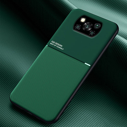 Ultra-thin Silicone Gel Soft Case Cover with Magnetic for Xiaomi Poco X3 Pro Green