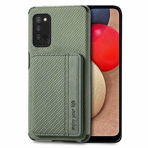 Ultra-thin Silicone Gel Soft Case Cover with Magnetic S01D for Samsung Galaxy A02s Green