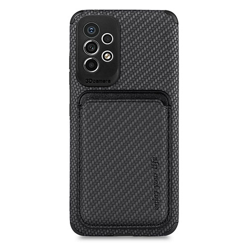 Ultra-thin Silicone Gel Soft Case Cover with Magnetic S01D for Samsung Galaxy A33 5G Black