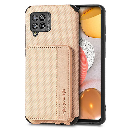 Ultra-thin Silicone Gel Soft Case Cover with Magnetic S01D for Samsung Galaxy A42 5G Gold