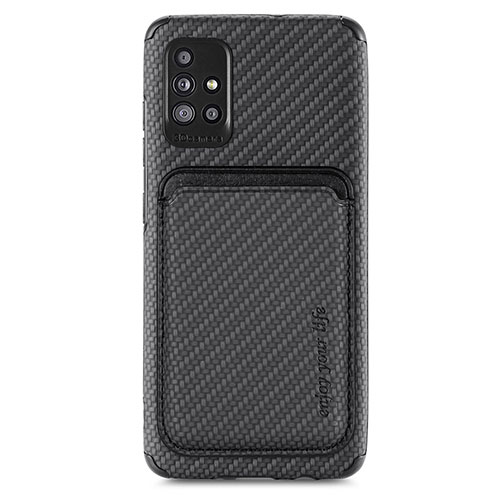 Ultra-thin Silicone Gel Soft Case Cover with Magnetic S01D for Samsung Galaxy A71 5G Black
