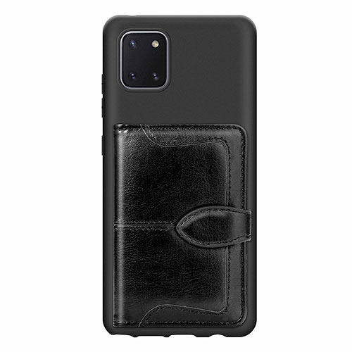 Ultra-thin Silicone Gel Soft Case Cover with Magnetic S01D for Samsung Galaxy A81 Black