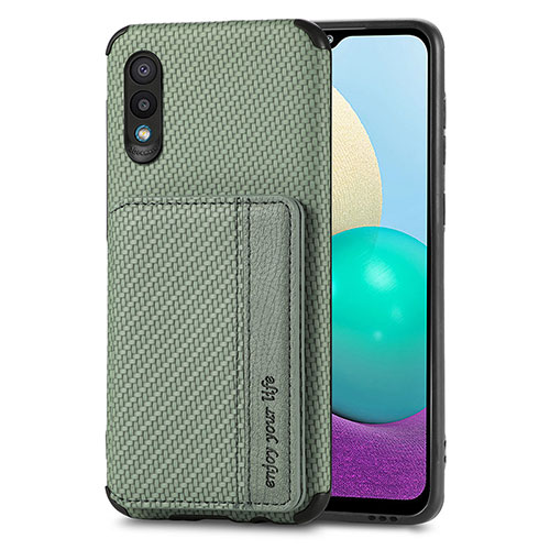 Ultra-thin Silicone Gel Soft Case Cover with Magnetic S01D for Samsung Galaxy M02 Green