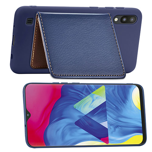 Ultra-thin Silicone Gel Soft Case Cover with Magnetic S01D for Samsung Galaxy M10 Blue