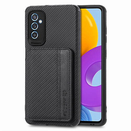 Ultra-thin Silicone Gel Soft Case Cover with Magnetic S01D for Samsung Galaxy M52 5G Black