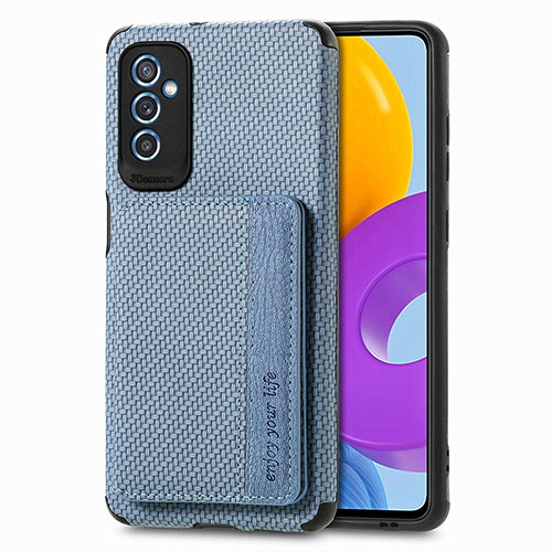Ultra-thin Silicone Gel Soft Case Cover with Magnetic S01D for Samsung Galaxy M52 5G Blue