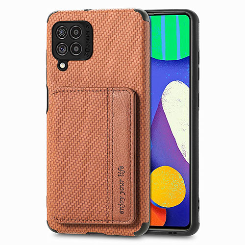 Ultra-thin Silicone Gel Soft Case Cover with Magnetic S01D for Samsung Galaxy M62 4G Brown