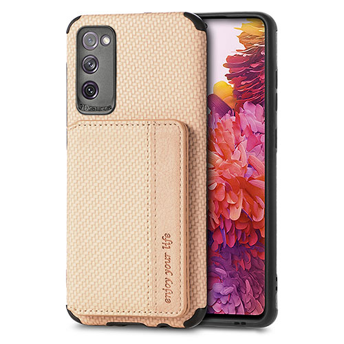 Ultra-thin Silicone Gel Soft Case Cover with Magnetic S01D for Samsung Galaxy S20 Lite 5G Gold
