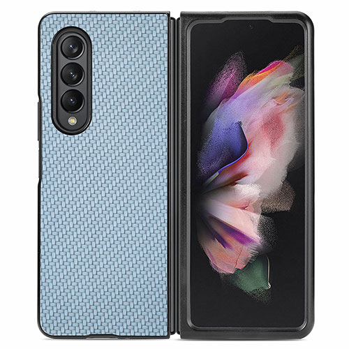 Ultra-thin Silicone Gel Soft Case Cover with Magnetic S01D for Samsung Galaxy Z Fold4 5G Blue