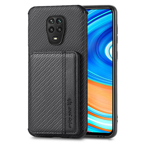 Ultra-thin Silicone Gel Soft Case Cover with Magnetic S01D for Xiaomi Redmi Note 9 Pro Black