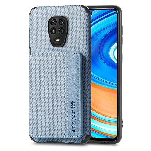 Ultra-thin Silicone Gel Soft Case Cover with Magnetic S01D for Xiaomi Redmi Note 9 Pro Max Blue