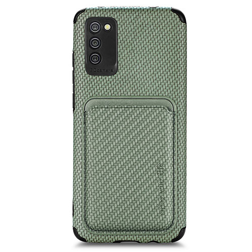 Ultra-thin Silicone Gel Soft Case Cover with Magnetic S02D for Samsung Galaxy A02s Green