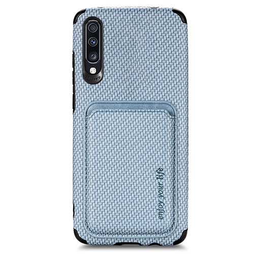 Ultra-thin Silicone Gel Soft Case Cover with Magnetic S02D for Samsung Galaxy A70 Blue