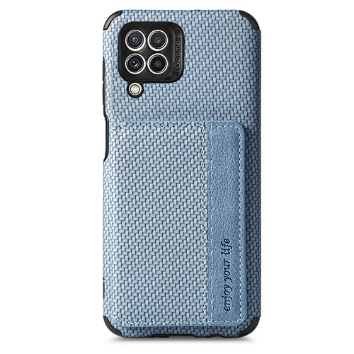 Ultra-thin Silicone Gel Soft Case Cover with Magnetic S02D for Samsung Galaxy M32 4G Blue