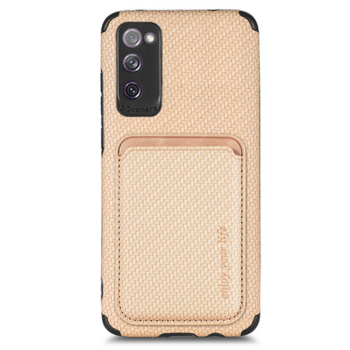 Ultra-thin Silicone Gel Soft Case Cover with Magnetic S02D for Samsung Galaxy S20 Lite 5G Gold