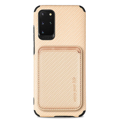 Ultra-thin Silicone Gel Soft Case Cover with Magnetic S02D for Samsung Galaxy S20 Plus 5G Gold
