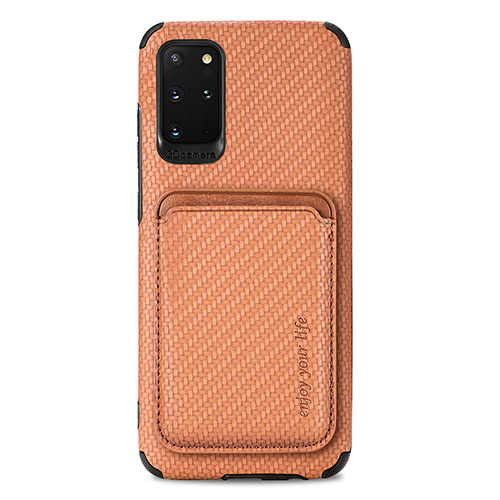 Ultra-thin Silicone Gel Soft Case Cover with Magnetic S02D for Samsung Galaxy S20 Plus Brown