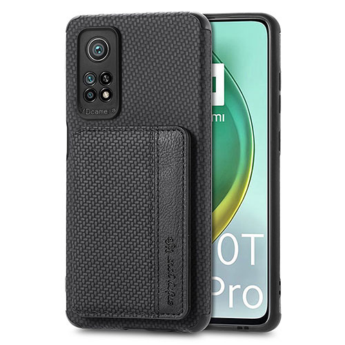 Ultra-thin Silicone Gel Soft Case Cover with Magnetic S02D for Xiaomi Mi 10T Pro 5G Black