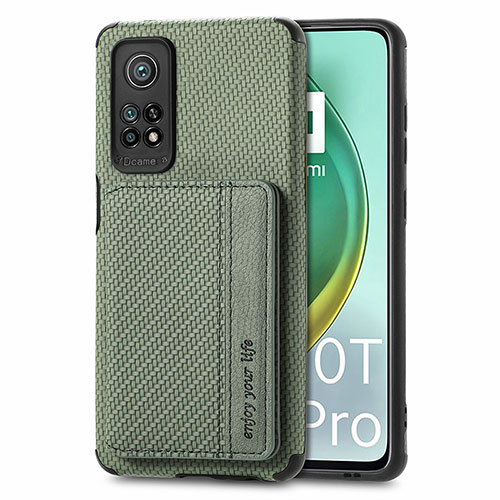 Ultra-thin Silicone Gel Soft Case Cover with Magnetic S02D for Xiaomi Mi 10T Pro 5G Green