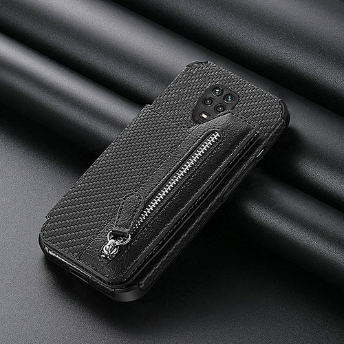 Ultra-thin Silicone Gel Soft Case Cover with Magnetic S02D for Xiaomi Redmi Note 9 Pro Black