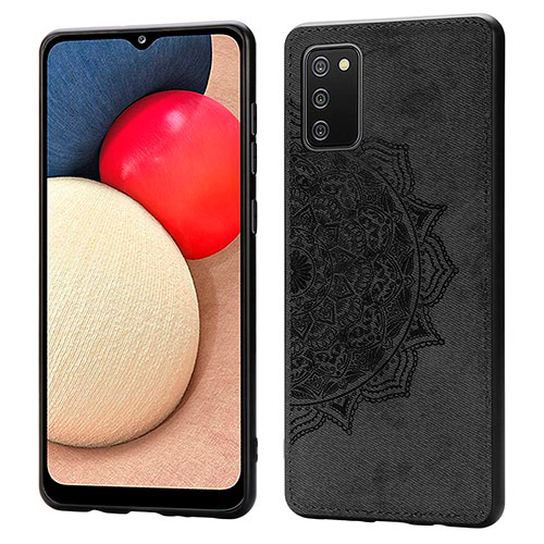 Ultra-thin Silicone Gel Soft Case Cover with Magnetic S03D for Samsung Galaxy A02s Black