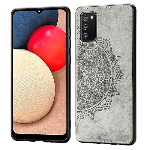 Ultra-thin Silicone Gel Soft Case Cover with Magnetic S03D for Samsung Galaxy A02s Gray