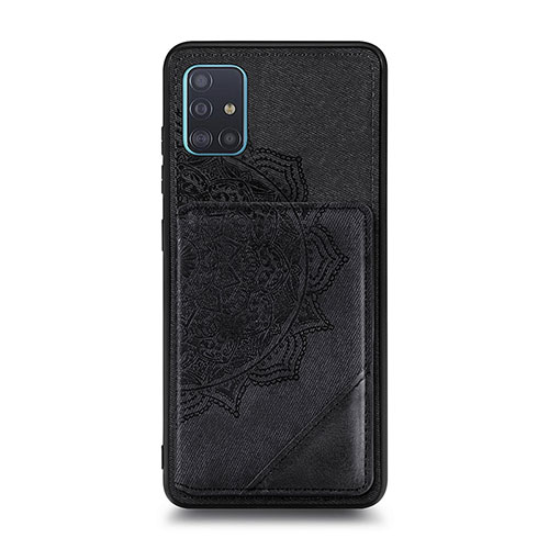 Ultra-thin Silicone Gel Soft Case Cover with Magnetic S03D for Samsung Galaxy A51 5G Black